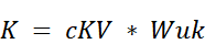 Equation: K = cKV * Wuk