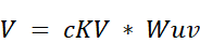 Equation: V = cKV * Wuv