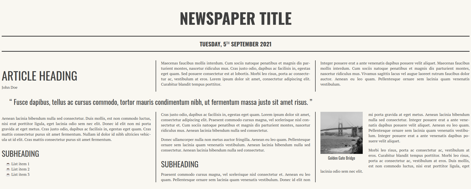 Creating A Responsive Web Newspaper Layout Tiny CSS, 43% OFF