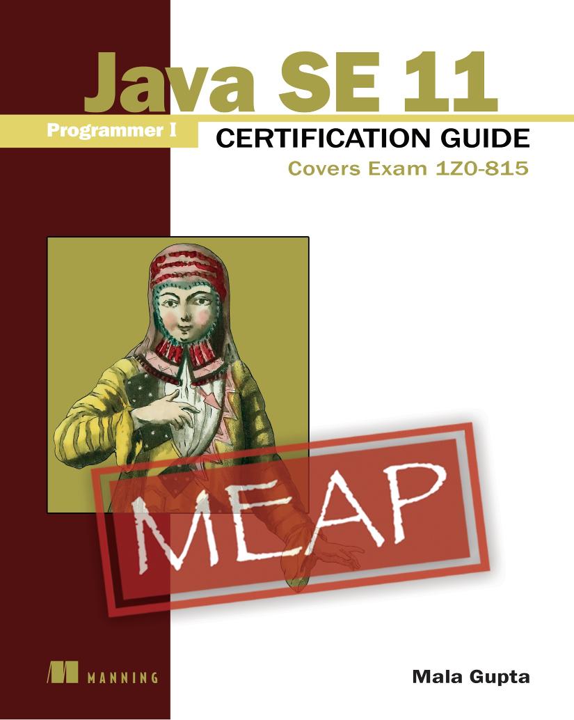 Java SE 11 Programmer I Certification Guide MEAP V03 cover