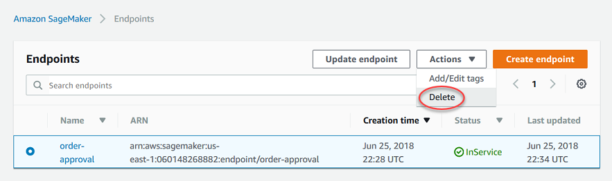 Delete endpoint
