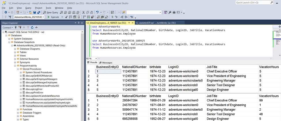 bad database updates