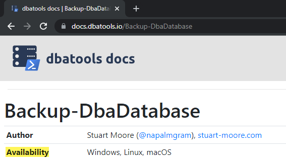 docs.dbatools.io docs site