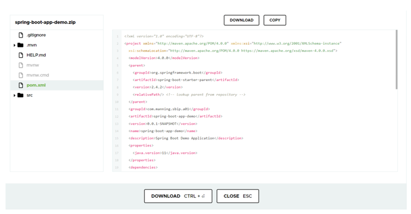A Generating and Building Spring Boot Projects · Spring Boot in Practice