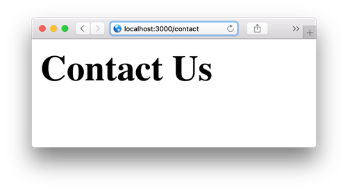 Browser view for the `/contact` url