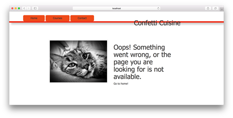 View of error page