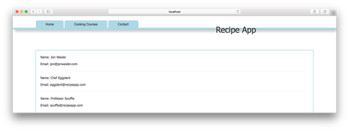 Example browser view with listed subscriber data