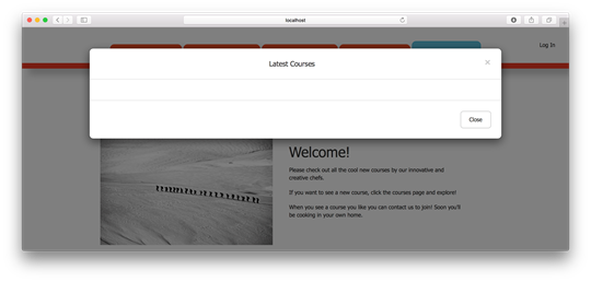 Modal button in layout navigation