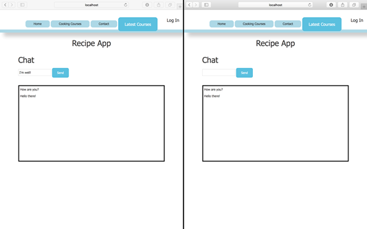 Displaying chats using two sockets