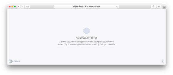 Heroku error page
