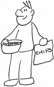 salad and chips