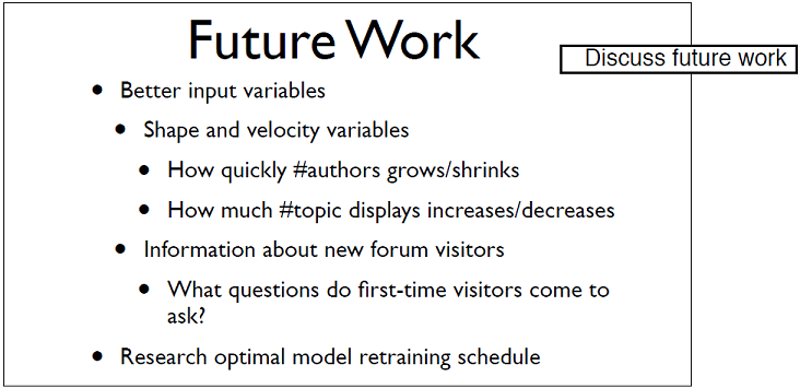 Discussing future work