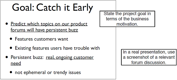 Stating the project goal
