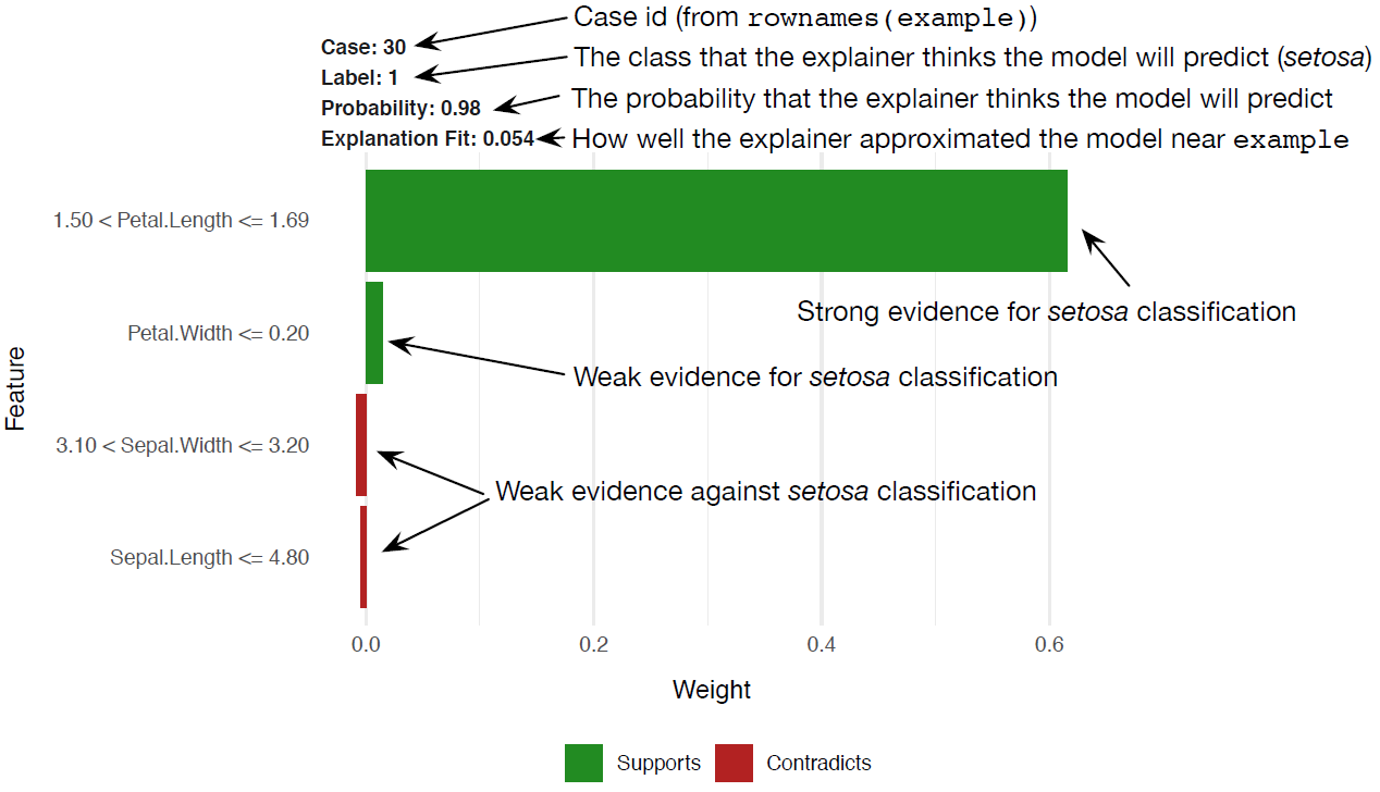 Visualize the explanation of the model's prediction